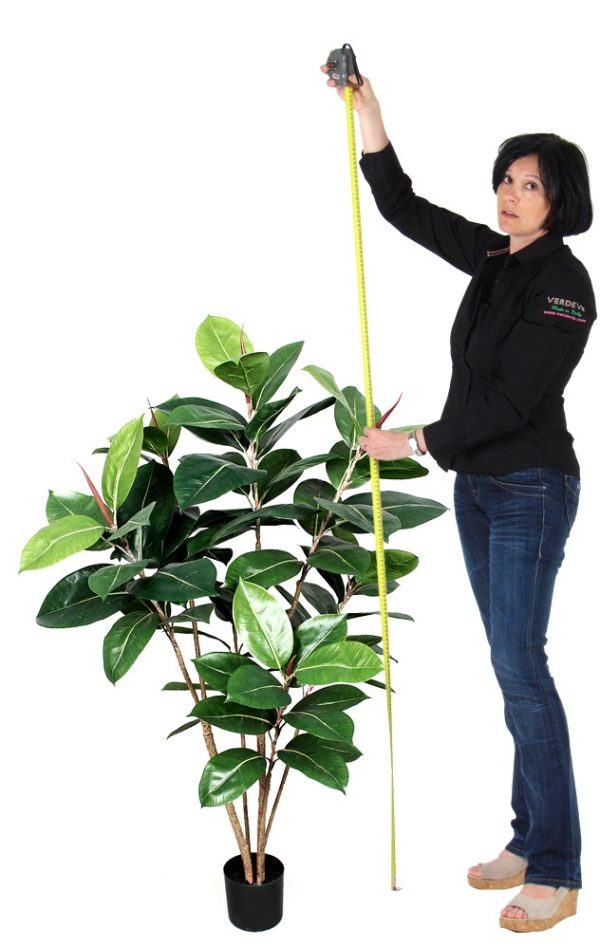 Ficus Elastica Artificiale • Verde • Tronco Real Touch • H. 120 cm - immagine 2