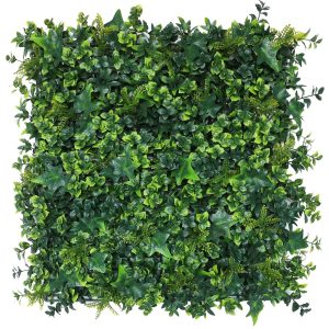 Siepe artificiale, Parete Verticale artificiale - Mix Green in pannelli di plastica componibili da cm. 100x100