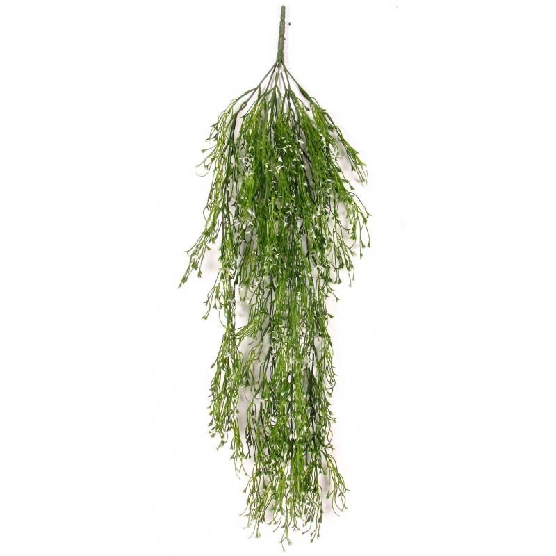 Spruce Cespuglio artificiale cadente, verde germogli bianchi, cm