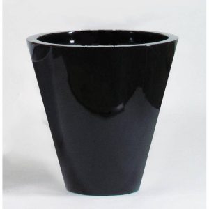 Vaso tondo laccato lucido nero